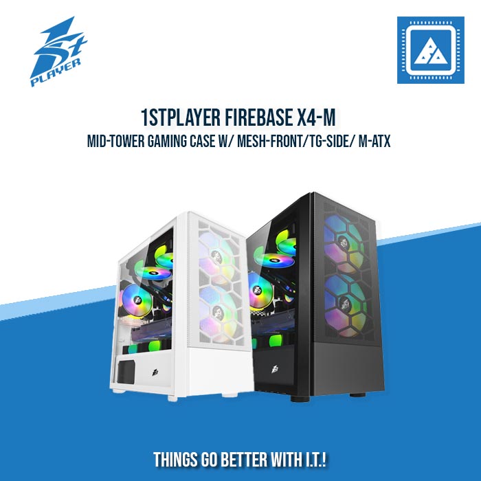 1STPLAYER FIREBASE X4-M MID-TOWER GAMING CASE W/ MESH-FRONT/TG-SIDE/ M-ATX (BLACK) 1STPLAYER FIREBASE X4-M MID-TOWER GAMING CASE W/ MESH-FRONT/TG-SIDE/ M-ATX (BLACK)